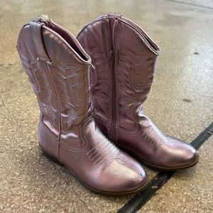 Pink Metallic Shiny Cowgirl Boots